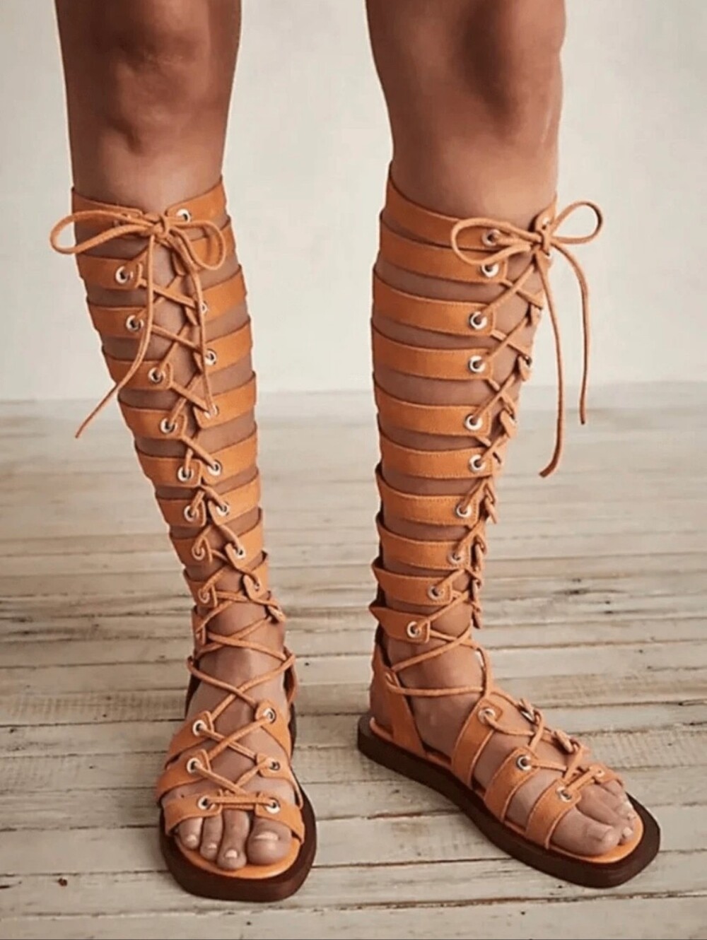 Free People Knee-High Lace-Up Gladiator Sandals